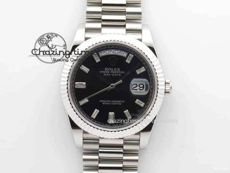 MiroTime 0503 Day Date 40mm SS BP Maker Best Edition Black Dial Diamond Markers On SS Bracelet A Casual 3691